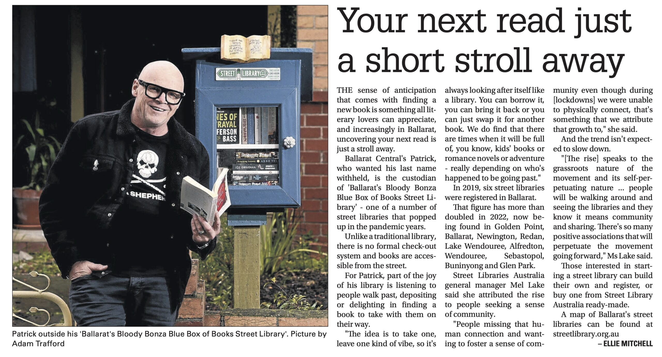 An article on the growing Street Library population in Ballarat, VIC