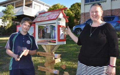 Sarah Martin opens street library on Graham Street, Kendall | Camden Haven Courier