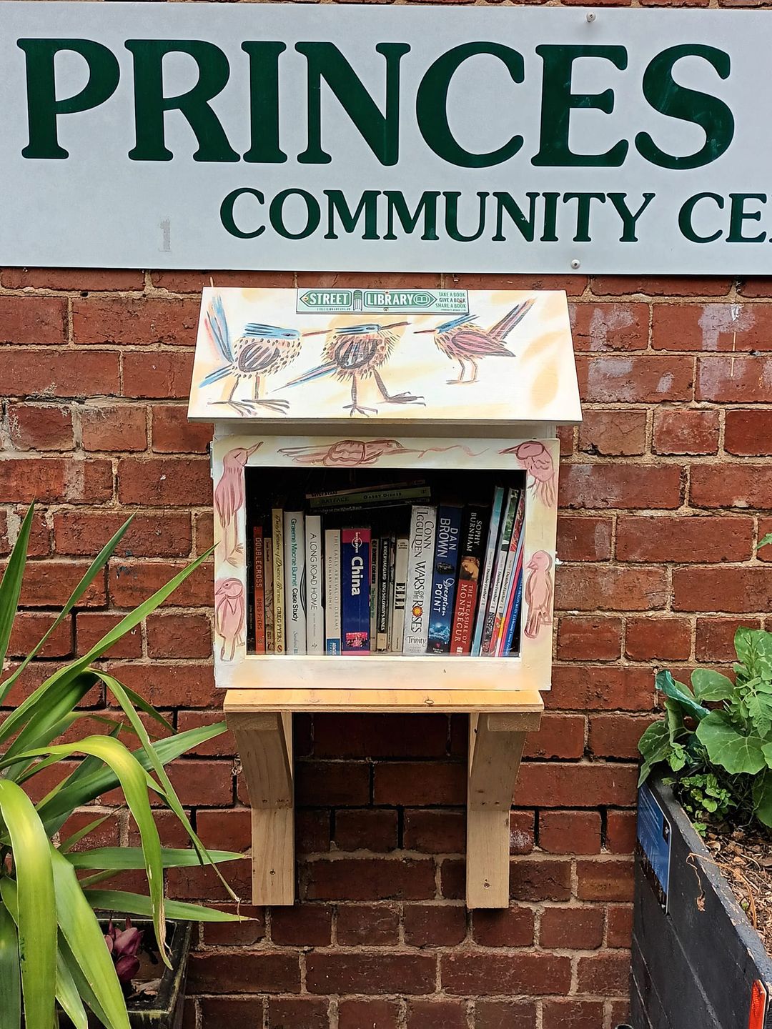A Street Library at the front of Princes Hill Community Centre.