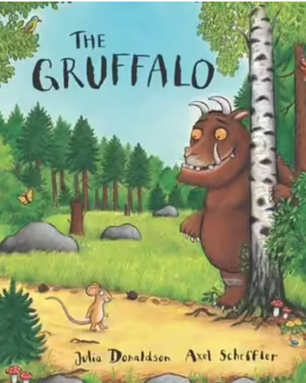The front cover of the children's classic 'The Gruffalo', authored by Julia Donaldson