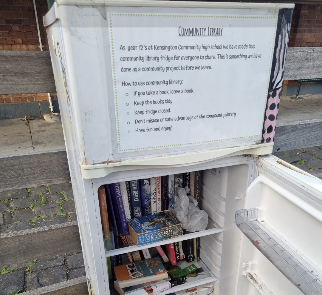 An old Fridge being used as a Street Library.